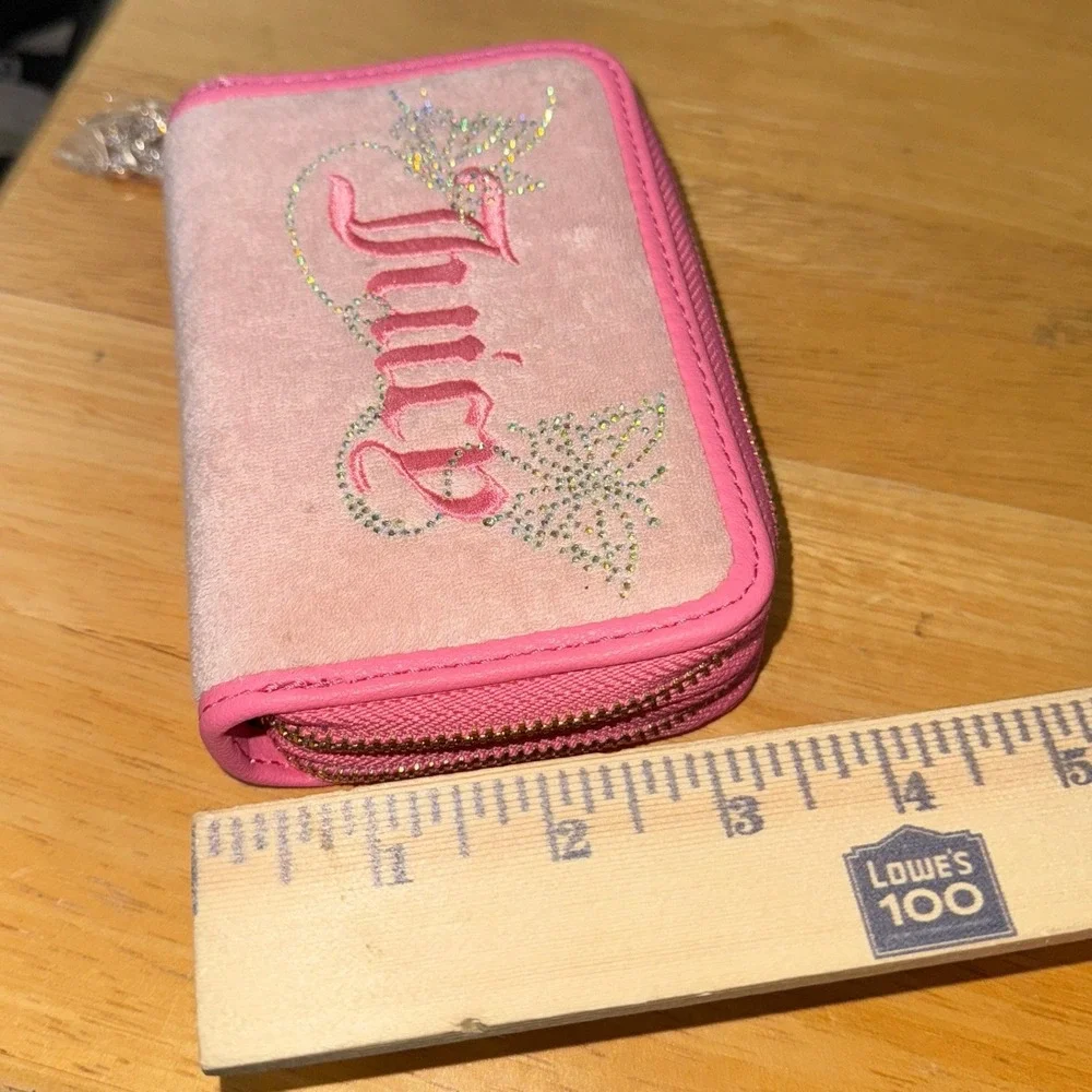 NWOT Juicy Couture Wallet Light‎ Pink Terry Cloth Logo Handbag Cardholder Wallet
